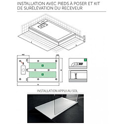 Receveur de douche recoupable NOVELLINI NOVOSOLID blanc 100x80 cm