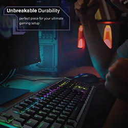 Vertux Comando Clavier gaming mécanique full-size RGB, 7 effets, switch bleu, touches rétroéclairées pas cher