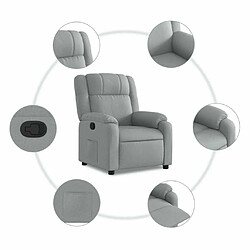 Maison Chic Fauteuil Relax pour salon, Fauteuil inclinable Gris clair Tissu -GKD59551 pas cher