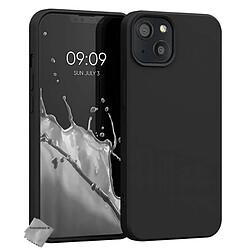 Htdmobiles Coque pour Apple iPhone 13 / iPhone 14 - housse etui silicone gel fine + film ecran - NOIR