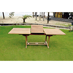 Concept Usine Table de jardin extensible 6 places en teck brut KAJANG