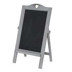 Decoshop26 Tableau publicitaire panneau pour craie sur pied 66x37x27cm aspect vintage gris 04_0004311