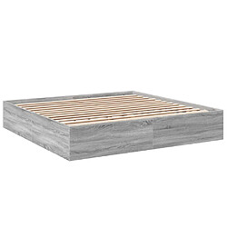 Vidaxl Cadre de lit sonoma gris 180x200 cm bois d'ingénierie