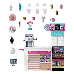 Mattel Coffret Pause Café avec Poupée Barbie et Accessoires Multicolore