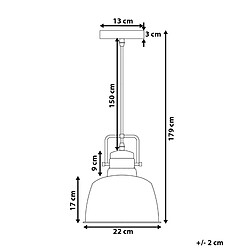 Avis Beliani Lampe suspension NARMADA Métal Gris graphite