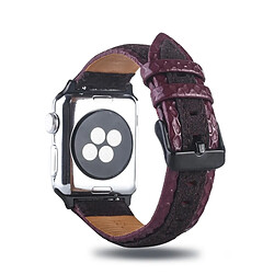 Acheter Wewoo Bande de montre en cuir pleine fleur avec trou rond pour Apple Watch séries 4, 3 et 2 et 1 42 et 44 mm