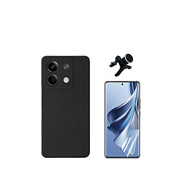 Kit de film en verre trempé de la couverture en 5D + boîtier en silicone liquide + porte-voiture renforcé Phonecare pour Xiaomi Redmi Note 13 - le noir