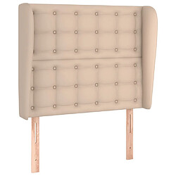 Maison Chic Tête de lit scandinave avec oreilles,meuble de chambre Cappuccino 103x23x118/128 cm -MN41016