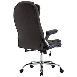 Acheter Decoshop26 Fauteuil de bureau XXL sur roulettes confortablement rembourrés avec accoudoirs en tissu gris foncé et métal chromé 10_0002664