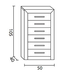 Avis Pegane Chiffonnier Meuble de rangement en MDF et pin massif coloris blanc - Longueur 50 x Profondeur 40 x Hauteur 102 cm