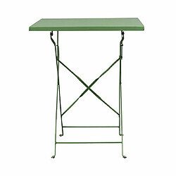 Mes Table de jardin carrée pliable en métal vert - BACA