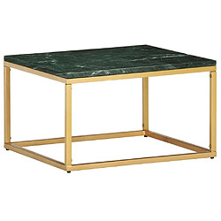 vidaXL Table basse Vert 60x60x35 cm Pierre véritable et texture marbre