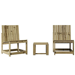 Maison Chic Ensemble de salle à manger de jardin 3 pcs,Table et chaises d'extérieur bois de pin imprégné -GKD920897