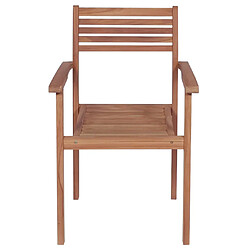 Avis vidaXL Chaises de jardin lot de 2 et coussins beige Bois teck massif