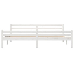 Maison Chic Lit adulte - Lit simple Cadre de lit,Structure du lit Contemporain Blanc Bois massif 200x200 cm -MN61586 pas cher