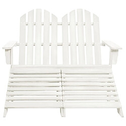 Maison Chic Chaise de jardin 2 places - Fauteuil d'extérieur Adirondack et repose-pied Sapin Blanc -MN33198