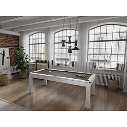 Vente-Unique Table transformable blanche - Billard & Ping-pong - L182 x l102 x H80 cm - HENK