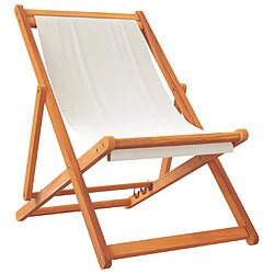 Avis Maison Chic Lot de 2 Chaises de plage pliables | Chaises Relax d'extérieur blanc crème tissu -GKD71076