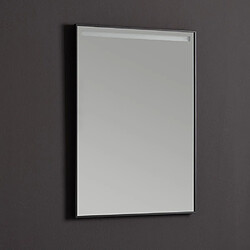 Kiamami Valentina MIROIR DE SALLE DE BAIN 50X70 AVEC BANDE RÉTRO-ÉCLAIRÉE PAR LED CADRE NOIR MAT