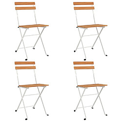 vidaXL Chaises de bistrot pliantes lot de 4 Bois d'acacia solide acier