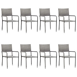 vidaXL Ensemble à manger de jardin 9 pcs Résine tressée Anthracite