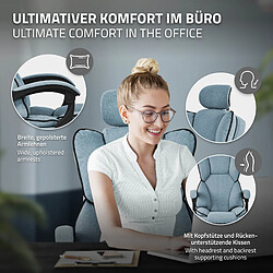 Avis ML-Design Chaise de bureau ergonomique réglable en hauteur fauteuil de direction bleu