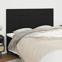 Maison Chic Lot de 4 Têtes de lit design pour chambre - Décoration de lit Noir 100x5x78/88 cm Tissu -MN92424