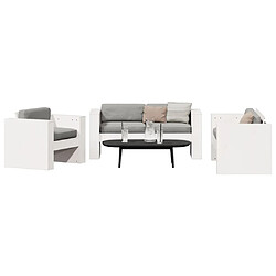 Avis Maison Chic Ensemble de salle à manger de jardin 2 pcs,Table et chaises d'extérieur blanc bois de pin massif -GKD960937