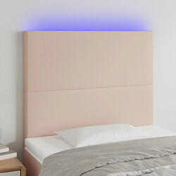 Maison Chic Tête de lit scandinave à LED,meuble de chambre Cappuccino 100x5x118/128 cm Similicuir -MN81922