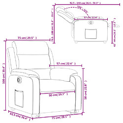 vidaXL Fauteuil inclinable électrique jaune Velours pas cher