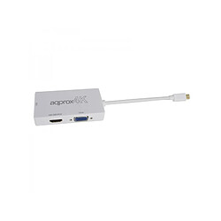 Approx Adaptateur Displayport vers HDMI/VGA/DVI - 3 en 1 - Résolution 4K