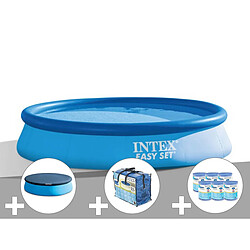 Kit piscine autoportée Intex Easy Set 3,66 x 0,76 m + Bâche de protection + Bâche à bulles + 6 cartouches de filtration