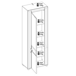 Avis Dansmamaison Vaisselier 1 porte Blanc/Bois clair - ABOKI