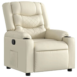 vidaXL Fauteuil inclinable Crème Similicuir