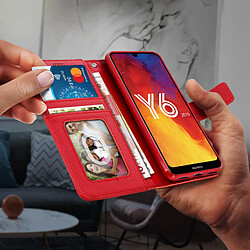 Avizar Housse Huawei Y6 2019 / Y6S et Honor 8A Porte carte Support Vidéo Rouge pas cher