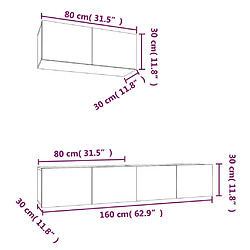 vidaXL Ensemble de meubles TV 3 pcs Chêne marron Bois d'ingénierie pas cher