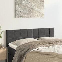 Maison Chic Lot de 2 Têtes de lit design pour chambre - Décoration de lit Gris foncé 72x5x78/88 cm Velours -MN61189