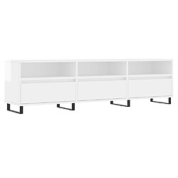 Maison Chic Meuble TV scandinave - Banc TV pour salon blanc brillant 150x30x44,5 cm bois d'ingénierie -MN50029