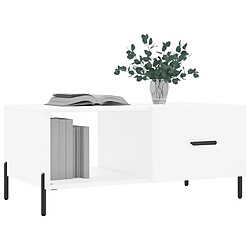 Avis Maison Chic Table basse,Table Console Table d'appoint, Table pour salon blanc 90x50x40 cm bois d'ingénierie -MN88909