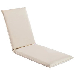 Maison Chic Chaise longue pliable de jardin | Bain de soleil Relax | Transat Tissu Oxford Blanc crème -GKD43355