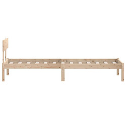 Maison Chic Lit adulte - Lit simple Cadre de lit,Structure du lit Contemporain Bois de pin massif 90x200 cm -MN88412 pas cher