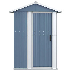 Helloshop26 Abri de jardin cabane cabanon maison de stockage remise extérieur hangar outils robuste 126 x 97,5 x 177 cm acier galvanisé gris 02_0022229