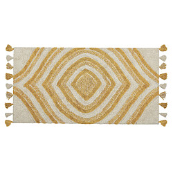 Beliani Tapis en coton 80 x 150 cm beige et jaune BINGOL