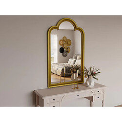 Vente-Unique Miroir vintage en bois de paulownia - L. 84.5 x H. 139 cm - Doré - MEINI