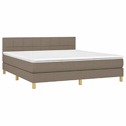 Avis Maison Chic Lit adulte- Lit + matelas,Sommier à lattes de lit avec matelas LED Taupe 180x200 cm Tissu -GKD77475