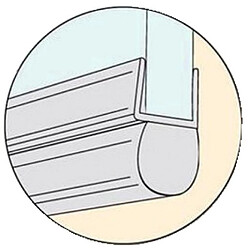 joint bas de porte de douche - translucide - pour verre 5 à 8 mm - geb 512369