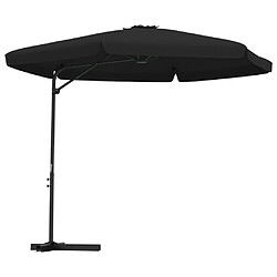 vidaXL Parasol de jardin avec mât en acier 300 cm Noir