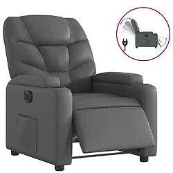 vidaXL Fauteuil inclinable électrique Gris Similicuir