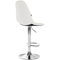 Avis Decoshop26 Tabouret de bar x1 avec repose-pieds hauteur réglable pivotant assise en PVC blanc cadre métallique chromé 10_0004827