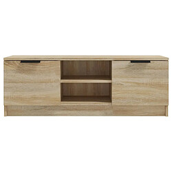 Avis Maison Chic Meuble TV scandinave - Banc TV pour salon Chêne sonoma 102x35x36,5 cm Bois d'ingénierie -MN59641